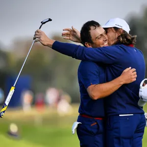 Francesco Molinari Hugging Opponent Wallpaper