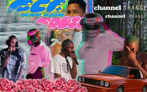 Frank Ocean Relaxing With His Laptop Wallpaper