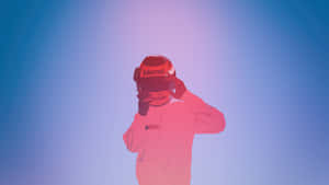 Frank Ocean Taking In The World From Behind His Laptop Wallpaper