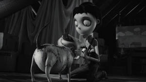 Frankenweenie Victor Petting Sparky Wallpaper