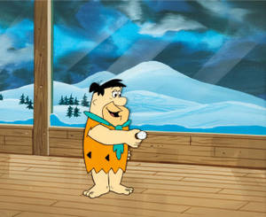 Fred Flintstone At Office Comic Wallpaper