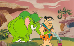 Fred Flintstone Mammoth Hose Wallpaper