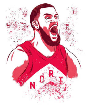 Fred Vanvleet Red Spatter Art Wallpaper