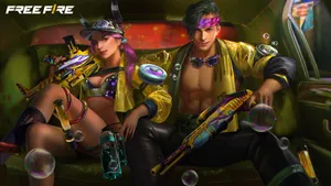 Free Fire Criminal Bundle Criminals In Car Wallpaper