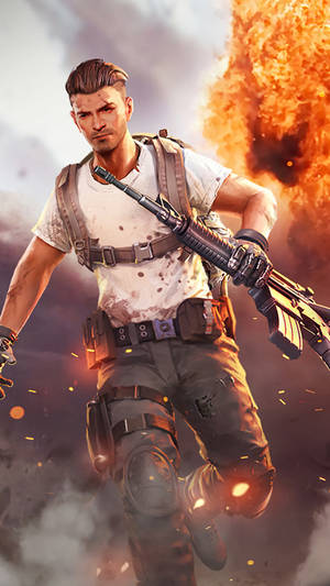 Free Fire Dj Alok With Rifle Wallpaper