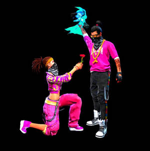 Free Fire Hip Hop Bundle Rose Proposal Wallpaper