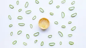Fresh Aloe Vera Slices Showcasing The Inner Gel Wallpaper