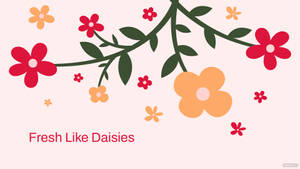 Fresh Daisies In Elegant Flower Design Wallpaper