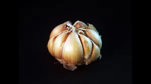 Fresh Garlic Cloves On A Dark Background Wallpaper