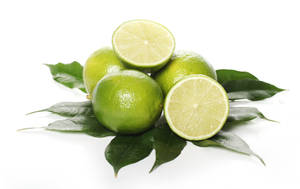 Fresh Lime On Plain White Wallpaper