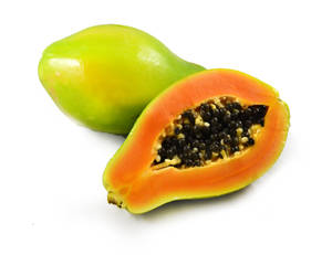 Fresh Papaya Fruit White Background Wallpaper