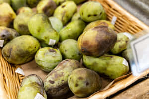 Fresh Pawpaw Fruit Basket Display Wallpaper