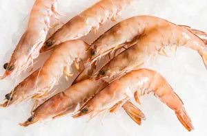 Fresh Prawns Top View Wallpaper