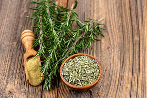 Fresh Rosemary Bundles Prepared In A Bowl Wallpaper