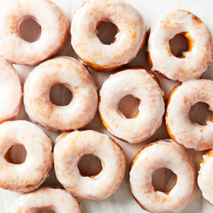 Fresh White-glazed Donuts Wallpaper