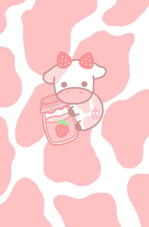 “freshen Up Your Day With A Smile From Kawaii Cow!” Wallpaper