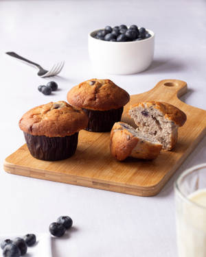 Freshly Baked Blueberry Muffin Halved Wallpaper