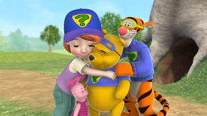 Friends Hugging Pooh Tigger 3d Wallpaper