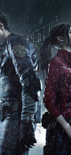 Friends Reunited - Leon Kennedy And Claire Redfield In Resident Evil 2 Remake Wallpaper