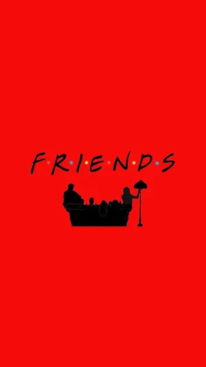 Friends Talking On Phone With Red Background Wallpaper