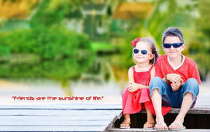 Friendship Of Two Young Siblings Wallpaper