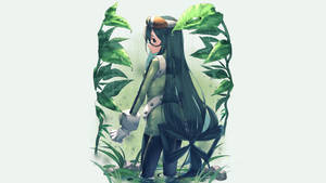 Froppy Between Leaves Art Wallpaper