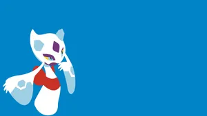 Froslass In Plain Blue Background Wallpaper