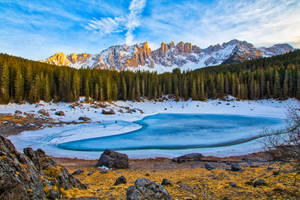 Frozen Lake And Mountain Macbook Wallpaper