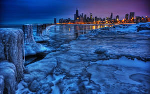 Frozen Quebec City Lake Wallpaper