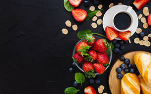 Fruit Breakfast Flat Lay Wallpaper