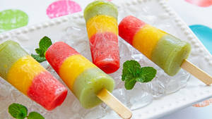 Fruit Ice Popsicle Dessert Wallpaper