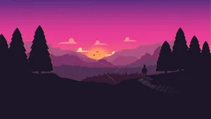 Fuchsia Pink Sky Vector Art Wallpaper