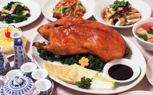 Full Course Peking Duck Presentation Wallpaper