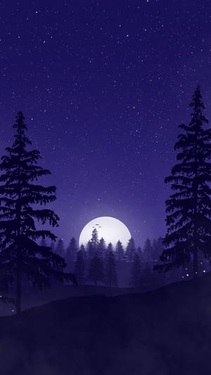 Full Moon Dark Purple Iphone Wallpaper