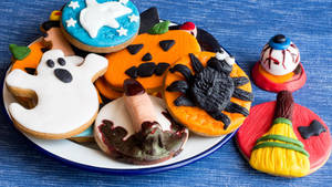 Fun And Spooky Halloween Cookies Wallpaper