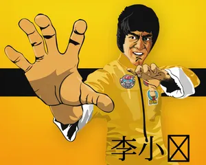 Fun Yellow Bruce Lee Art Wallpaper
