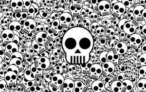 Funky Cartoon Skull Illustration Wallpaper