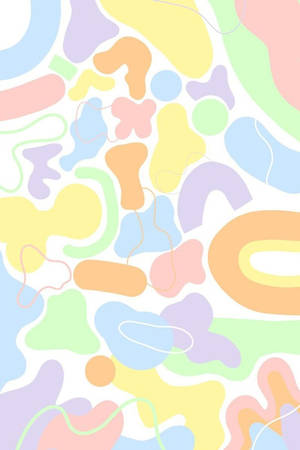 Funky Cute Pastel Blobs Wallpaper