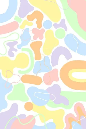 Funky Cute Pastel Blobs Wallpaper
