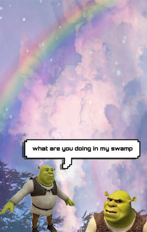 Funny Aesthetic Shrek Swamp Wallpaper