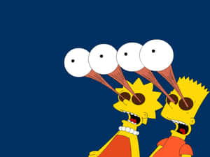 Funny Lisa And Bart Eyes Simpsons Wallpaper