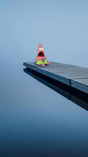 Funny Patrick At Edge Wallpaper