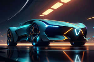 Futuristic Neon Lamborghini Concept Wallpaper
