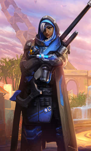 Futuristic Sniper Warrior Artwork Wallpaper