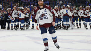 Gabriel Landeskog, Captain Of The Colorado Avalanche, In Action. Wallpaper