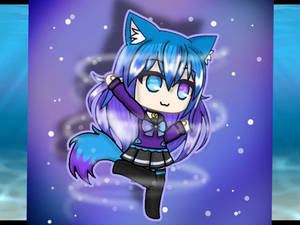 Gacha Life Blue Fox Woman Wallpaper