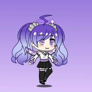 Gacha Life Cute Purple Girl Wallpaper