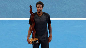 Gael Monfils With Trophy Wallpaper