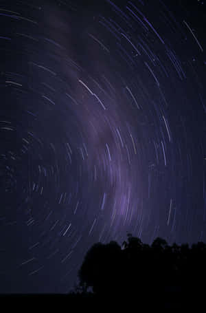 Galaxy Blue Aesthetic Star Trail Wallpaper