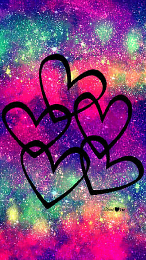 Galaxy Rainbow Heart Wallpaper